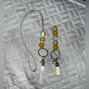 Silicone Beaded Elastic Lanyard, Short Keychain Bundle